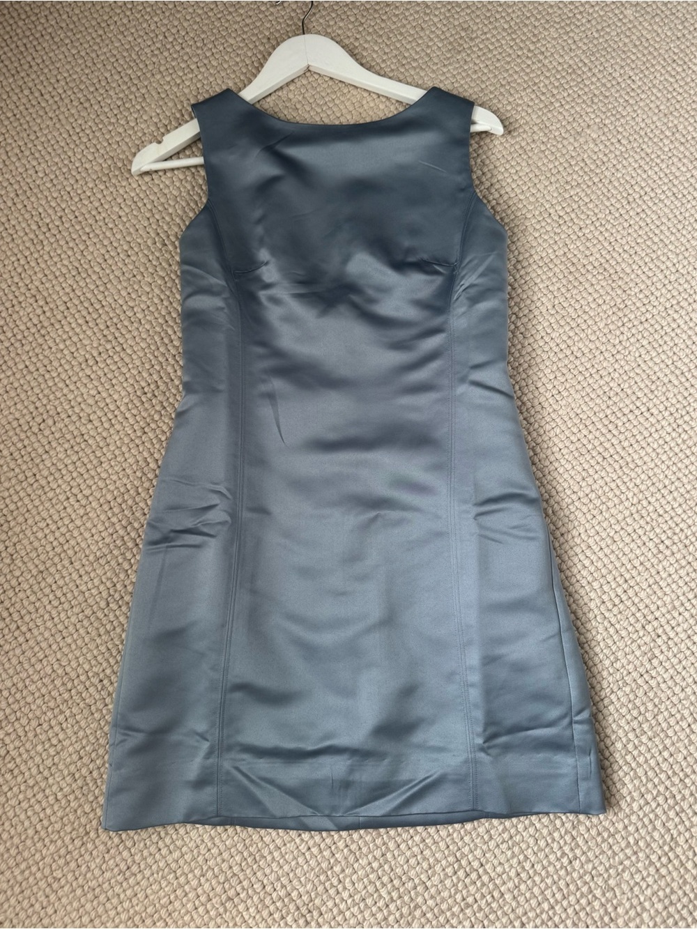 J. Crew Slate Gray Satin Sheath Dress